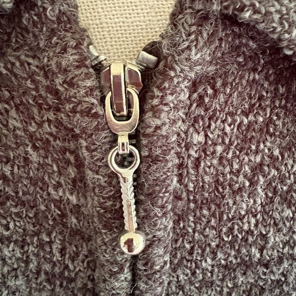 Maxwell Jason Gray Wool Blend Zip Up Cardigan Sweater Women’s Small Collared Kni - Picture 2 of 5